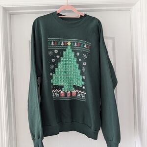 Hanes Chemistry Green Christmas Tree Sweater